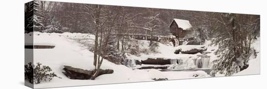 Glade Creek Grist Mill in Winter, Babcock State Park, Fayette County, West Virginia, USA-null-Stretched Canvas