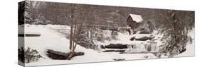Glade Creek Grist Mill in Winter, Babcock State Park, Fayette County, West Virginia, USA-null-Stretched Canvas