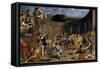 Gladiadores romanos, 1635-1639-Giovanni Francesco Romanelli-Framed Stretched Canvas