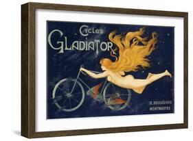 Gladiator Bicycles, Ca 1905, Advertising Poster, Paris. France, 20th Century-null-Framed Giclee Print