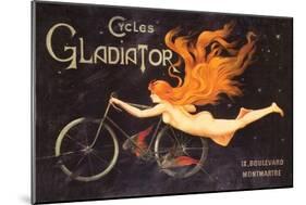 Gladiator Cycles Ad-null-Mounted Art Print