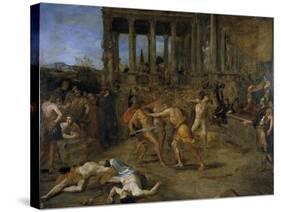 Gladiator Fights-Giovanni Lanfranco-Stretched Canvas