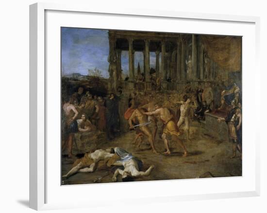 Gladiator Fights-Giovanni Lanfranco-Framed Giclee Print