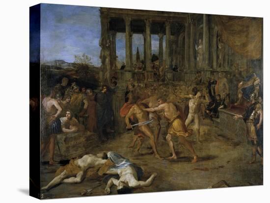 Gladiator Fights-Giovanni Lanfranco-Stretched Canvas