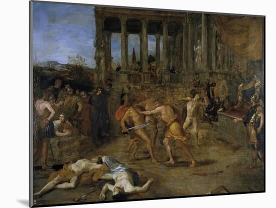 Gladiator Fights-Giovanni Lanfranco-Mounted Giclee Print