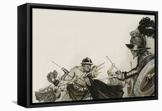 Gladiator Fights-Angus Mcbride-Framed Stretched Canvas