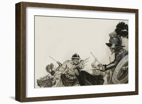 Gladiator Fights-Angus Mcbride-Framed Giclee Print