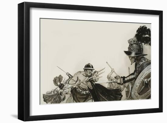 Gladiator Fights-Angus Mcbride-Framed Giclee Print