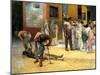 Gladiatorial Combat During Dinner at Pompei-Francesco Netti-Mounted Giclee Print