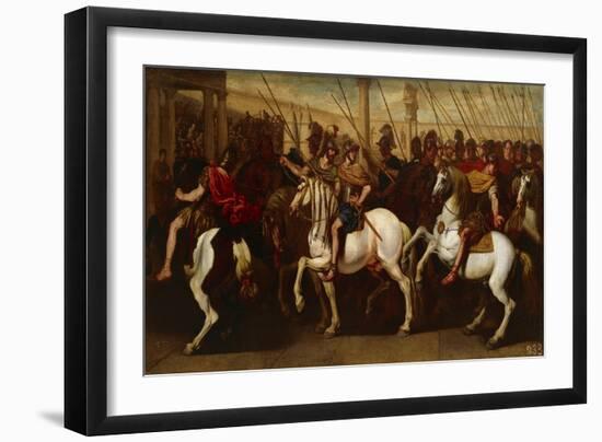 Gladiators and Roman Soldiers Entering Circus-Aniello Falcone-Framed Giclee Print