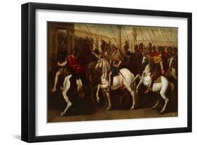Gladiators and Roman Soldiers Entering Circus-Aniello Falcone-Framed Giclee Print