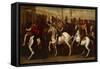 Gladiators and Roman Soldiers Entering Circus-Aniello Falcone-Framed Stretched Canvas