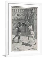 Gladiators in Combat in an Arena-J. Ambrose-Framed Art Print
