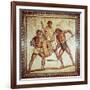 Gladiators in the Arena, Roman Mosaic, Saarbrucken, Germany-null-Framed Giclee Print