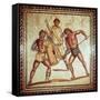Gladiators in the Arena, Roman Mosaic, Saarbrucken, Germany-null-Framed Stretched Canvas