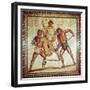 Gladiators in the Arena, Roman Mosaic, Saarbrucken, Germany-null-Framed Giclee Print