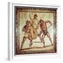 Gladiators in the Arena, Roman Mosaic, Saarbrucken, Germany-null-Framed Giclee Print