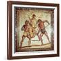 Gladiators in the Arena, Roman Mosaic, Saarbrucken, Germany-null-Framed Giclee Print