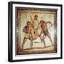 Gladiators in the Arena, Roman Mosaic, Saarbrucken, Germany-null-Framed Giclee Print