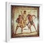 Gladiators in the Arena, Roman Mosaic, Saarbrucken, Germany-null-Framed Giclee Print