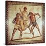 Gladiators in the Arena, Roman Mosaic, Saarbrucken, Germany-null-Stretched Canvas