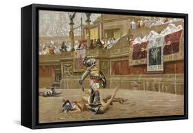 Gladiators in the Roman Arena-Jean-Leon Gerome-Framed Stretched Canvas