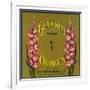 Gladiola Brand Citrus Crate Label - Covina, CA-Lantern Press-Framed Art Print