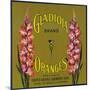 Gladiola Brand Citrus Crate Label - Covina, CA-Lantern Press-Mounted Art Print