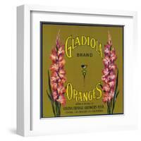 Gladiola Brand Citrus Crate Label - Covina, CA-Lantern Press-Framed Art Print