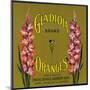 Gladiola Brand Citrus Crate Label - Covina, CA-Lantern Press-Mounted Art Print