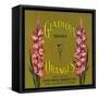 Gladiola Brand Citrus Crate Label - Covina, CA-Lantern Press-Framed Stretched Canvas