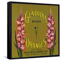 Gladiola Brand Citrus Crate Label - Covina, CA-Lantern Press-Framed Stretched Canvas