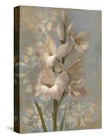 Gladiola on Soft Blue-Silvia Vassileva-Stretched Canvas