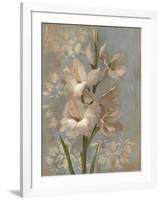 Gladiola on Soft Blue-Silvia Vassileva-Framed Art Print