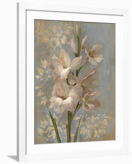 Gladiola on Soft Blue-Silvia Vassileva-Framed Art Print