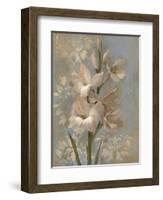 Gladiola on Soft Blue-Silvia Vassileva-Framed Art Print