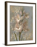 Gladiola on Soft Blue-Silvia Vassileva-Framed Art Print