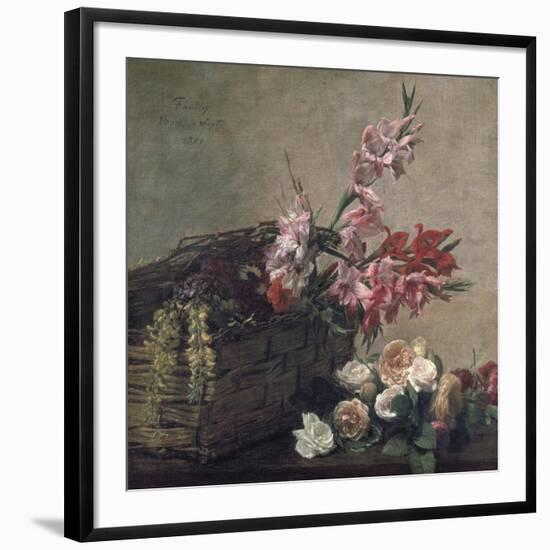 Gladioli and Roses, 1880-Henri Fantin-Latour-Framed Giclee Print