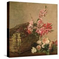 Gladioli and Roses, 1880-Ignace Henri Jean Fantin-Latour-Stretched Canvas