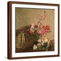 Gladioli and Roses, 1880-Ignace Henri Jean Fantin-Latour-Framed Giclee Print