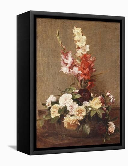 Gladioli and Roses, 1881-Henri Fantin-Latour-Framed Stretched Canvas