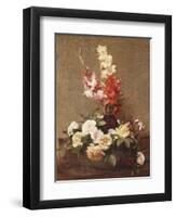 Gladioli and Roses, 1881-Henri Fantin-Latour-Framed Giclee Print