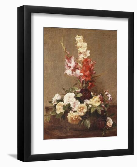 Gladioli and Roses, 1881-Henri Fantin-Latour-Framed Giclee Print