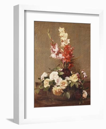 Gladioli and Roses, 1881-Henri Fantin-Latour-Framed Giclee Print