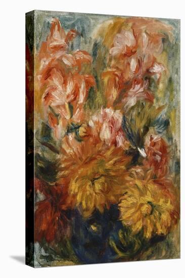 Gladioli in a Blue Vase; Glaieuls Dans Un Vase Bleu-Pierre-Auguste Renoir-Stretched Canvas