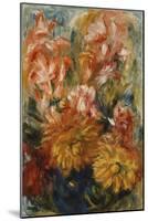 Gladioli in a Blue Vase; Glaieuls Dans Un Vase Bleu-Pierre-Auguste Renoir-Mounted Giclee Print