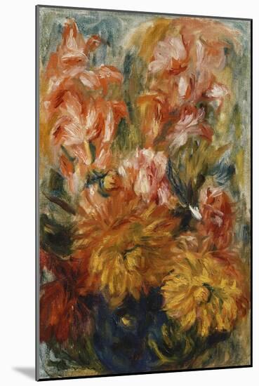 Gladioli in a Blue Vase; Glaieuls Dans Un Vase Bleu-Pierre-Auguste Renoir-Mounted Giclee Print