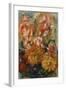 Gladioli in a Blue Vase-Pierre-Auguste Renoir-Framed Giclee Print