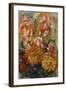 Gladioli in a Blue Vase-Pierre-Auguste Renoir-Framed Giclee Print