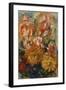 Gladioli in a Blue Vase-Pierre-Auguste Renoir-Framed Giclee Print